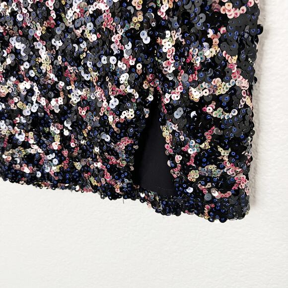 [Urban Outfitters] Darren Rainbow Sequined Side Slit Mini Skirt Party Size XS - Picture 5 of 12